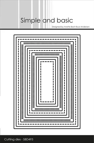 SBD493 Simple and basic die Combi Striped Frames - A7 rammer baser