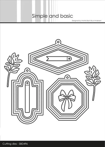 SBD496 Simple and basic die Set of Tag Labels til og fra kort bladegrene bannere gavemærker sløjfer