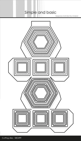 SBD499 Simple and basic die Hexagon Box æsker boks box heksagoner sekskant