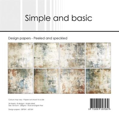 SBP541 Simple and Basic Design Papers Peeled and speckled rustikt karton papir rustikke