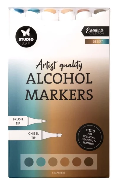 SL-CO-MARK47 Studio Light Alcohol Markers Desert alkohol tuscher tusser ørken turkis grønne brune beige brown turqouise