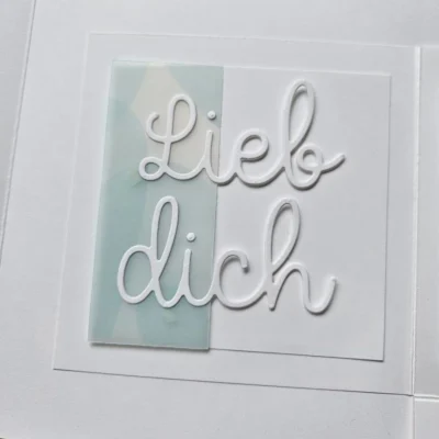 CD-TP-021 Creative Depot transparent vellum Kleiner Liebesbrief - Herzen Aquamarine Transparent Design Paper vellum gennemsigtigt karton papir hjerter i turkisgrønne farver