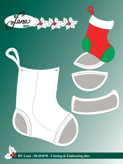 BLD1878 By Lene die XL Christmas Stocking julepynt julesok